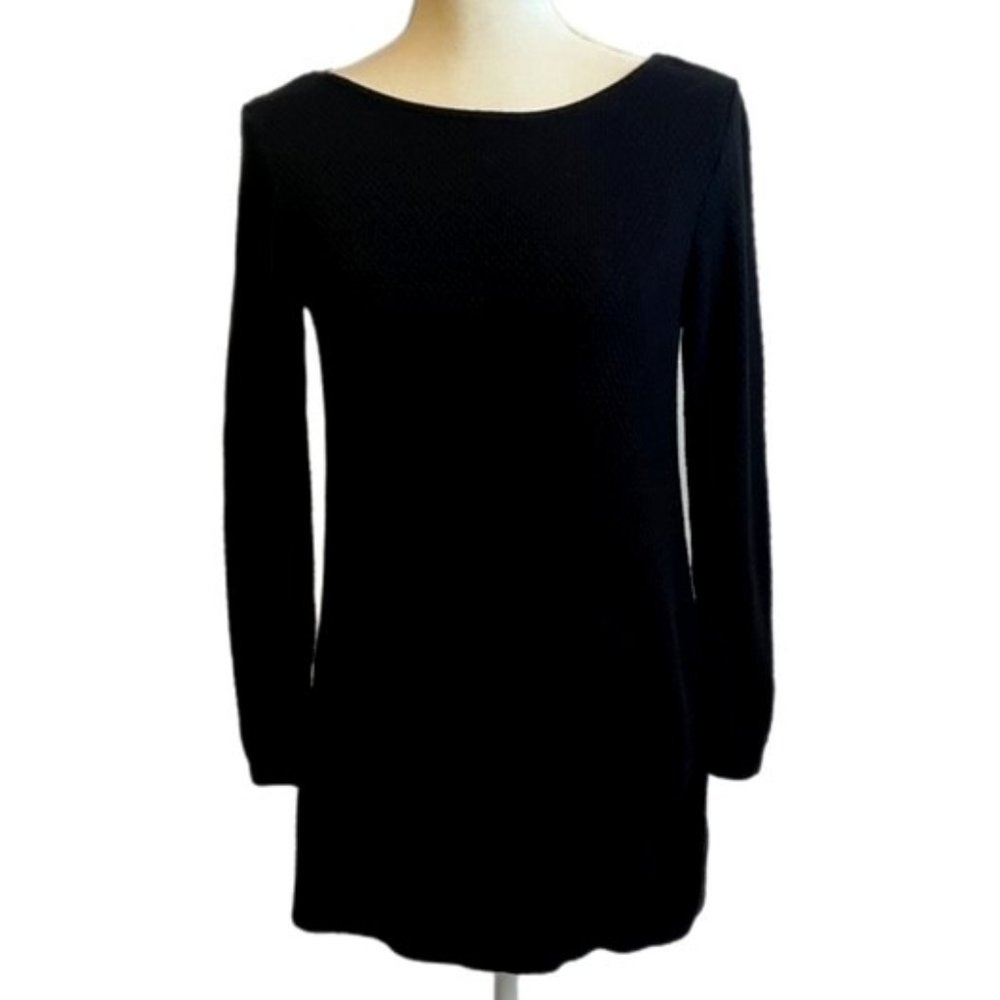 J. Jill Tunic Long Sleeve Top Sweater Boat Neck Split Hem Size XS
